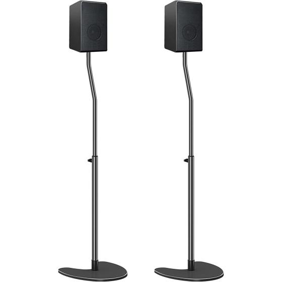 Mounting Dream Height Adjustable Speaker Stands Mounts， One Pair Floor Stands， Heavy Duty Base Extendable Tube， 11 LBS Capacity Per Stand， MAX 40" Height Adjustment MD5401 (Speakers Not Included)