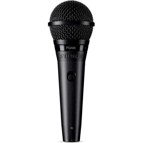 Shure PGA58 Dynamic Microphone - Handheld Mic for Vocals with Cardioid Pick-up Pattern， Discrete On/Off Switch， Stand Adapter and Zipper Pouch (PGA58-XLR)