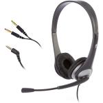 Cyber Acoustics Stereo Headset， 3.5mm stereo &amp; Y-adapter for separate Headphone &amp; Mic Connection， K12 School Classroom and Education (AC-204)