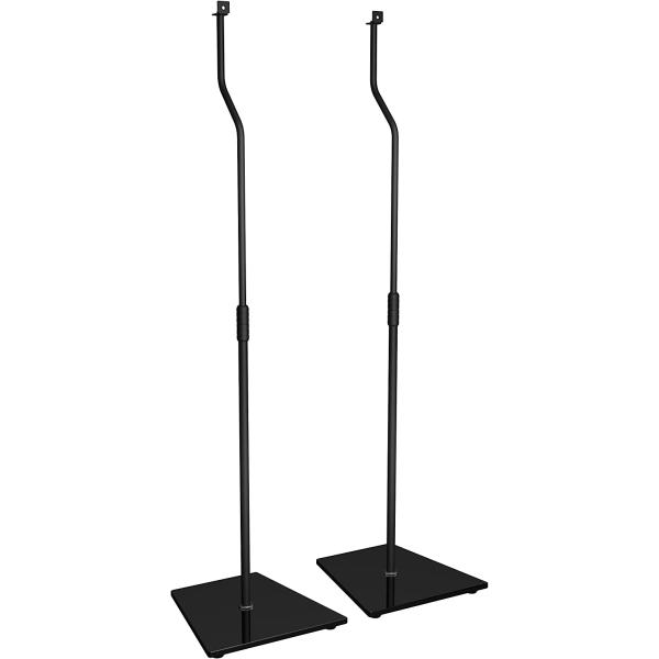 AVF EAK80B-A Speaker Floor Stands， Metal Base， Adjustable Height (Set of 2)， Black