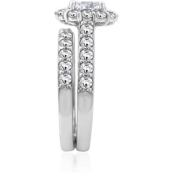 Argos Collection Sterling Silver Flower Halo Ring set with Infinite Elements Cubic Zirconia