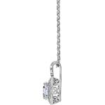 Argos Collection Platinum-Plated Sterling Silver Infinite Elements Zirconia Round-Cut Antique Pendant Necklace