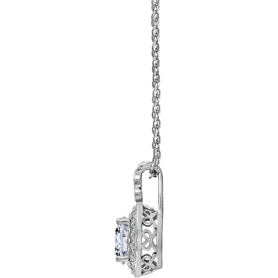 Argos Collection Platinum-Plated Sterling Silver Infinite Elements Zirconia Round-Cut Antique Pendant Necklace