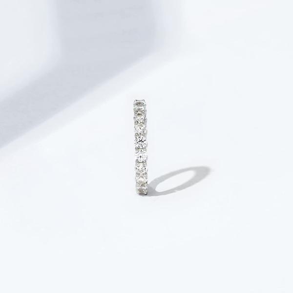 Argos Collection Platinum or Gold Plated Sterling Silver All-Around Band Ring set with Round Infinite Elements Zirconia