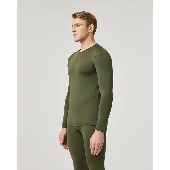 LAPASA Men's Thermal Underwear Top, Fleece Lined Long Sleeve Shirt, Soft Base Layer Top Light/Mid/Heavy Weight M09