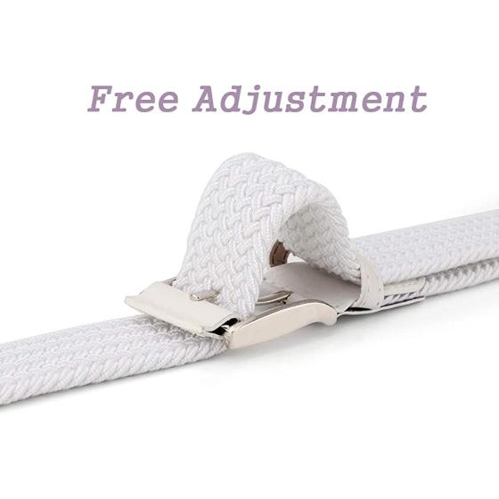 2 Pieces Braided Woven Elastic Stretch Canvas Belts for Men Women