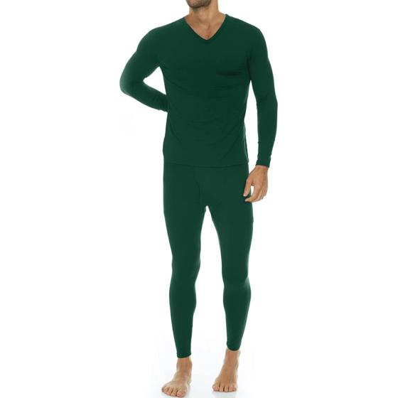 Thermajohn Long Johns Thermal Underwear for Men V Neck Fleece Lined Base Layer Set for Cold Weather