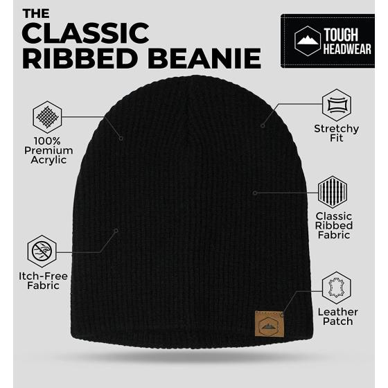 Winter Beanie Knit Hat for Men & Women - Daily Knit Ribbed Cap - Warm & Soft Stylish Toboggan Skull Caps for Cold Weather