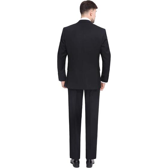 P&L Men's 2-Piece Classic Fit 2 Button Suits Tux & Flat Front Pant