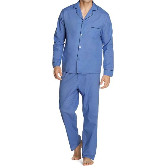Hanes Men's Woven Plain-Weave Pajama Set