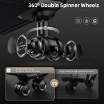 SHOWKOO Luggage Sets 3 Piece Softside Expandable Lightweight Durable Suitcase Sets Double Spinner Wheels TSA Lock Black (20in/24in/28in)