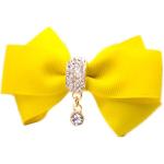 Rhinestone Crystal Dangle Center Ribbon Assorted Color Bow Shoe Clips Pair Removable Shoe Buckle (Black)