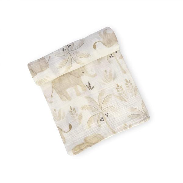 Crane Baby Soft Muslin Swaddle Blanket, Soft Swaddle Wrap for Boys and Girls, Safari Animal, 47" x 47"