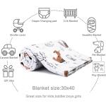 HOMRITAR Baby Blanket for Boys Girls Soft Plush Minky Blanket with Double Layer Dotted Backing for Toddler with Forest Foxes Multicolor Printed 30 x 40 Inch(75x100cm)