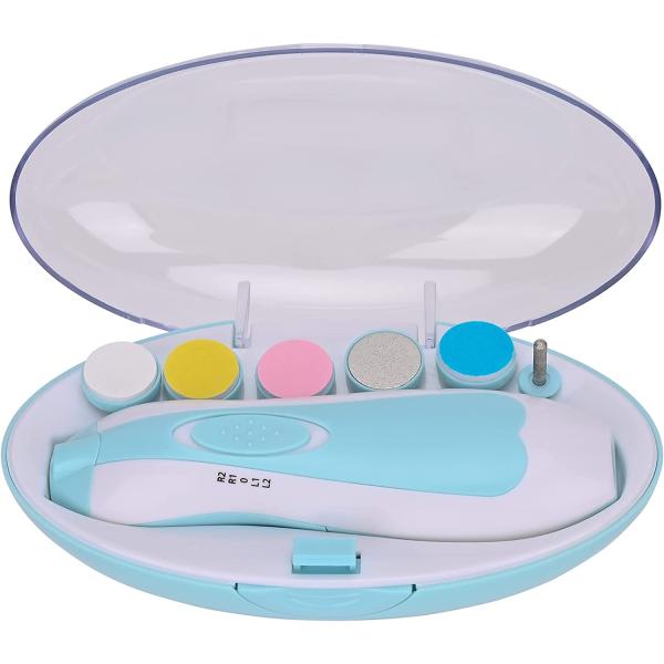 Baby Nail Clipper,Electric Baby Nail Trimmer,Toes Fingernails Care Trimmer with LED Light for Newborn,Kids and Adults(Blue)