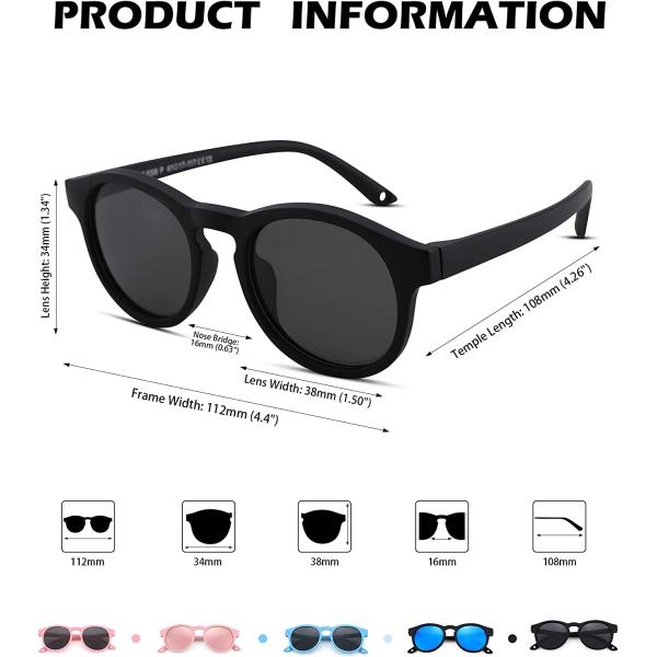 Pro Acme Polarized Baby Sunglasses with Strap for Toddler Newborn Infant Age 0-24 Months Flexible Boy Girls Sunglasses UV400