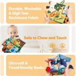 hahaland Baby Books 0-6 Months 2PCS Baby Toys 6 to 12 Infant Touch Feel First Cloth Crinkle Soft Books 0-3-6-12-18 Months Baby Boy Girl Shower Gifts Set for Newborn Baby Sensory Learning Stroller Toys