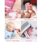 OTTOLIVES Baby Healthcare and Grooming Kit, 24 in 1 Baby Electric Nail Trimmer Set Newborn Nursery Health Care Set for Newborn Infant Toddlers Baby Boys Girls Kids Haircut Tools (0-3 Years+) (Pink)