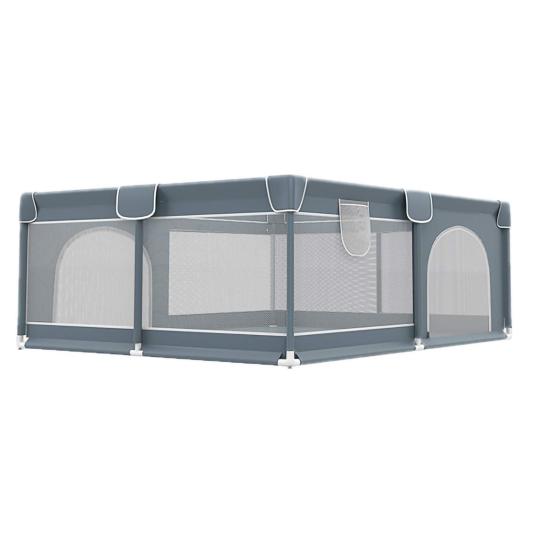 Ophobay Baby Playpen, Playpens for Babies, Extra Large Playyard for Toddler, Portable Kids Activity Center，Sturdy Safety Large Playard with Anti-Slip Suckers and Super Soft Breathable Mesh Dark Grey