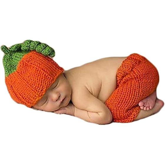 Newborn Photography Props Baby Boys Girls Knitted Costume Outfits Crochet Hat Pants