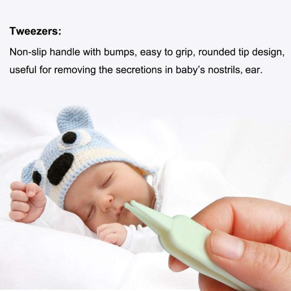 YIVEKO Baby Nail Kit, 4-in-1 Baby Nail Care Set with Cute Case, Baby Nail Clippers, Scissors, Nail File & Tweezers, Baby Manicure Kit and Pedicure kit for Newborn, Infant, Toddler, Kids-Owl Green