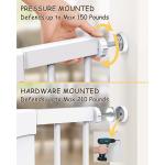 Mom's Choice Awards Winner-Cumbor 29.5-46" Auto Close Baby Gate for Stairs, Easy Install Pressure/Hardware Mounted Dog Gates for The House Indoor, Easy Walk Thru Wide Safety Pet Gates for Dogs, White