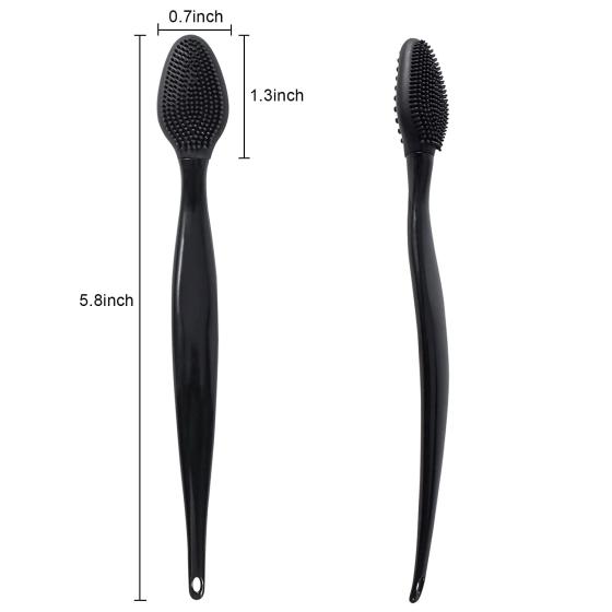16 Pcs Black Silicone Lip Exfoliating Brushes, Raploy Double-Sided Soft Silicone Lip Scrub Brush Exfoliator Tool for Skincare, Smoother Lip