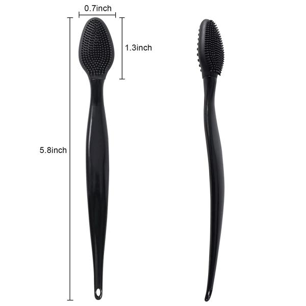 16 Pcs Black Silicone Lip Exfoliating Brushes, Raploy Double-Sided Soft Silicone Lip Scrub Brush Exfoliator Tool for Skincare, Smoother Lip