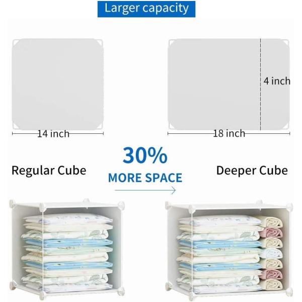 Aeitc 42 Inch Portable Wardrobe Closets Bedroom Armoire， Clothes Storage Organizer with Doors， 12 Cubes， White
