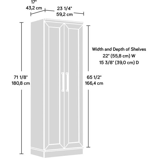 Sauder Homeplus Storage Cabinet， L: 17.01" x W: 23.31" x H: 71.18"， Pacific Maple Finish