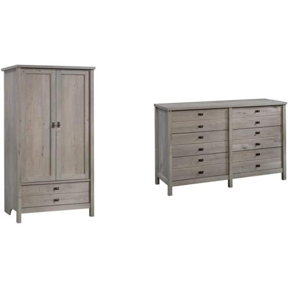 Sauder Cottage Road Armoire, L: 32.44" x W: 21.73" x H: 59.17", Mystic Oak finish
