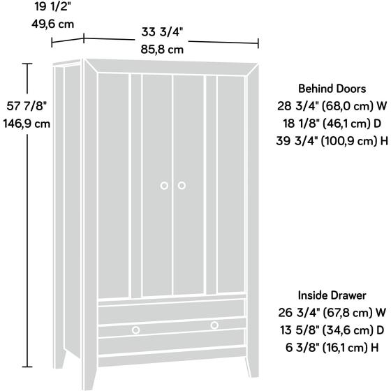 Sauder Dakota Pass Armoire， Craftsman Oak finish