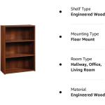 Sauder Beginnings 3-Shelf Bookcase， Brook Cherry finish