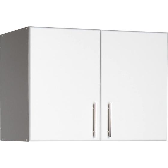 Prepac Elite 2 Door Stackable Wall Mounted Storage Cabinet， 16" D x 32" W x 24" H， White