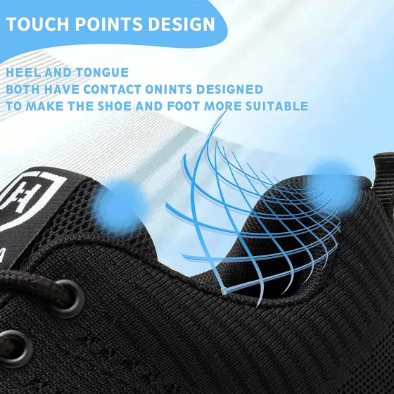 Safety Shoes Steel Toe Shoes for Men Women Breathable Safety Work Sneakers Lightweight Comfortable Proof Slip Resistant Fashion Sneakers Air Cushion Construction Industrial Shoes