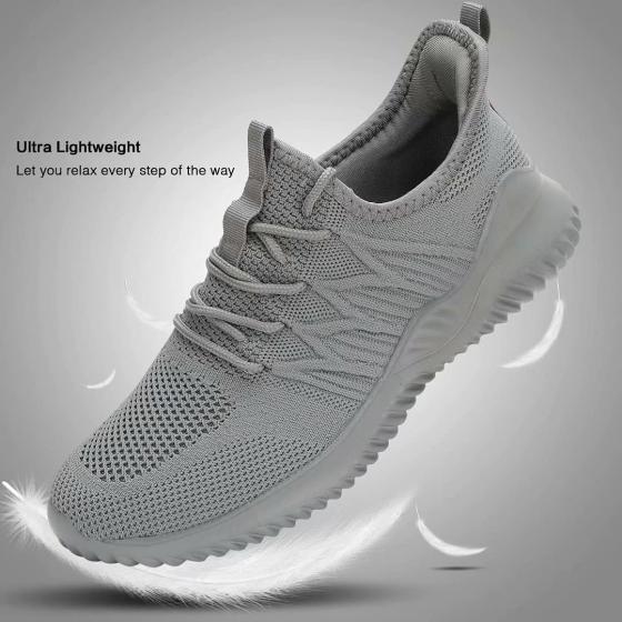 Socviis Mens Slip On Running Shoes Athletic Walking Trainers Lightweight Breathable Mesh Tennis Sneakers
