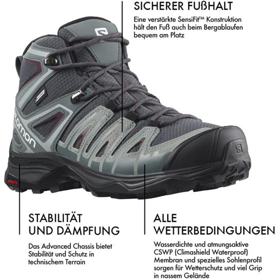 Salomon X Ultra Pioneer Mid CSWP Hiking Boots Womens