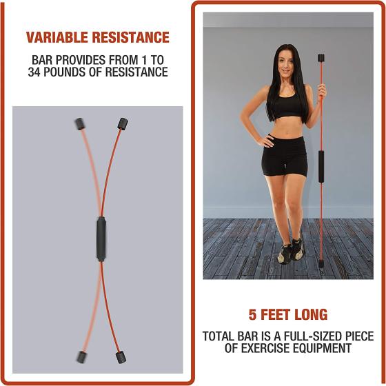 Fitryo Flex Body Bar for Physical Therapy - Shoulder Tube for Baseball &amp; Exercise Stick - Mobility Training Stick for Home Workout