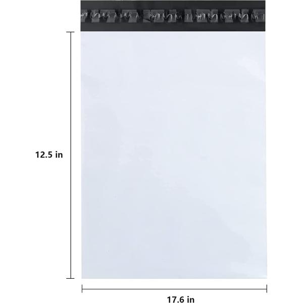 White Poly Mailers 7.8x11.7in 100Pcs, Shipping Bag Envelope for Clothing, Self Strong Adhesive Mailing Envelopes for Business Suppliers, Flexible Secure Package, Waterproof, Tear Resistant Postal Bags